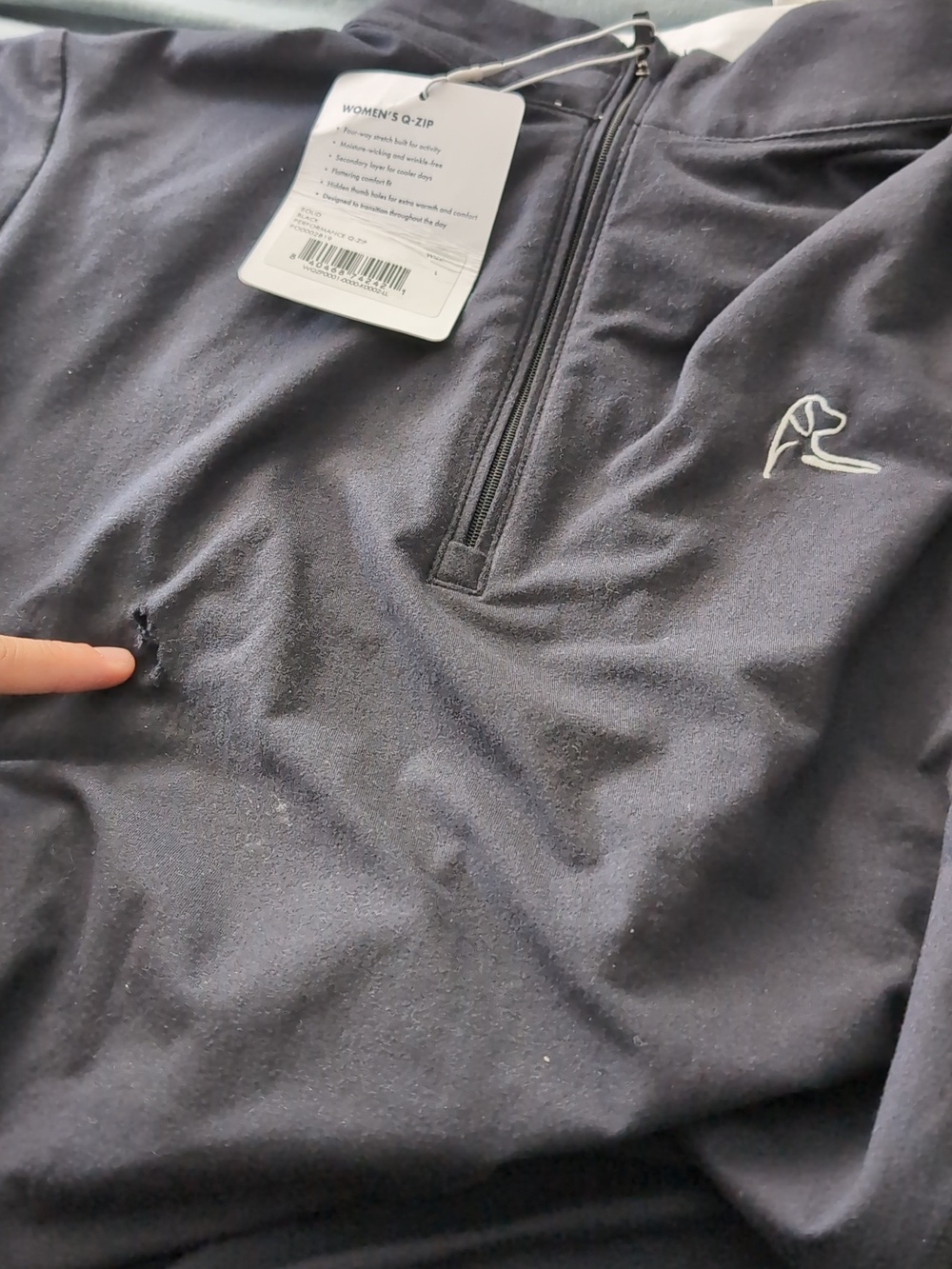 Rhoback Black Quarter-Zip Performance Top - Picture 2 of 3